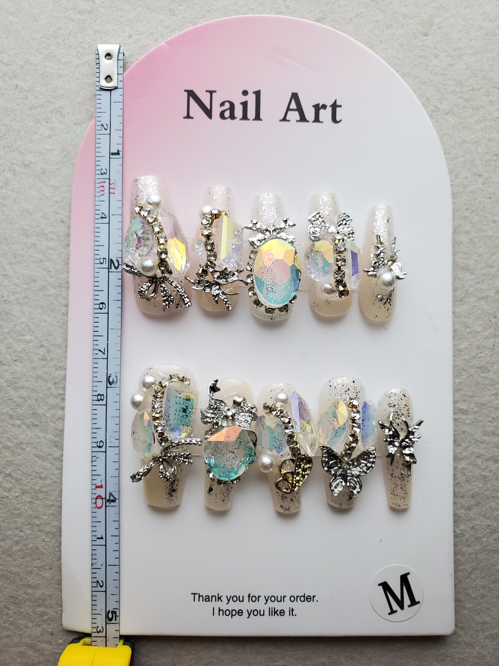 FAIRYGLASS ENCHANTMENT 🦋 Opal Crystal 3D Press-On Nails